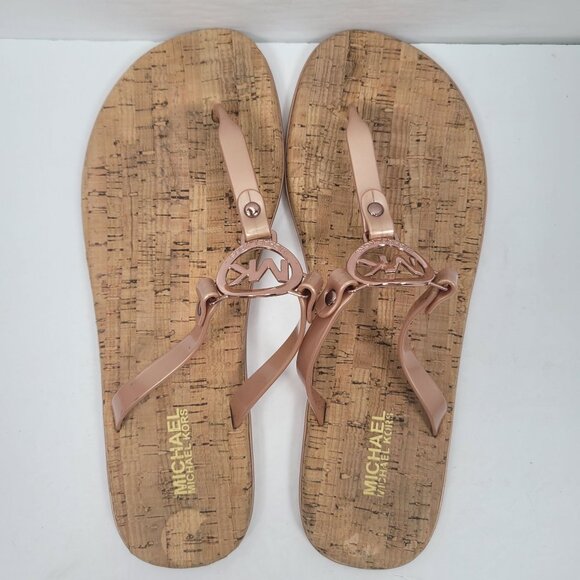 Michael Kors MK Mira Jelly Thong  Women's Rose Gold Sandals US Size 10 - Picture 6 of 8